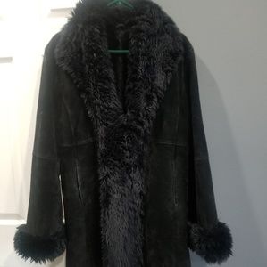 Wilson's Leather suede & faux fur coat